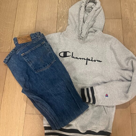2 for 1: POLO by Ralph Lauren Jeans x CHAMPION Hoodie - EXCELLENT DEAL! - Picture 1 of 6